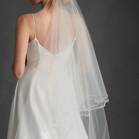 Anthropologie White Sheer Bridal Veil main image 7